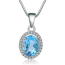 Jóia ballet 925 prata esterlina clássico pingente para mulheres jóias finas natural azul topázio gemstone pingente colar 2024 - compre barato