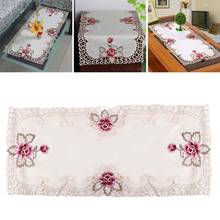 Embroidered Lace Tablecloth Rectangular Tablecloth Country Style Floral Table Mat Decor for Kitchen Dining Party 40*85cm 2024 - buy cheap