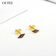OUFEI-pendientes coreanos para mujer, aretes pequeños, joyería de acero inoxidable 2019, accesorios de joyería para mujer, estilo coreano 2024 - compra barato