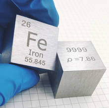 Cubo de hierro de 1 pulgada, 25,4mm de densidad, 99.995% puro para colección de elementos 2024 - compra barato