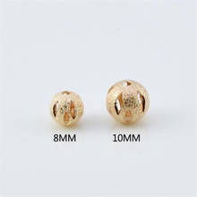 20pcs/lot new hollow round scrub copper beads for jewelry making diy charms ball metal beads pendants for bracelet high quality 2024 - buy cheap
