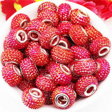 10Pcs New Red Color Metal 5mm Big Hole European Spacer Beads Fit Pandora Bracelet Snake Chain Pendant Charms for Jewelry Making 2024 - buy cheap