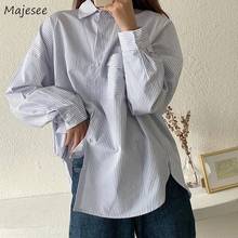 Shirts Women Striped Long Sleeve Classic Casual Korean Style Office Ladies 2020 Autumn Womens Fashion Trendy Ins Daily Ulzzang 2024 - buy cheap