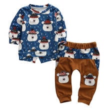 Emmababy Toddler Baby Boy Clothes Bear Prints Long Sleeve Top T-shirt Pants Winter Outfit 2024 - buy cheap