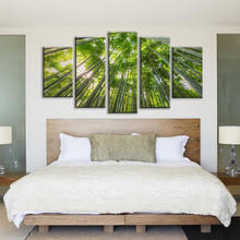Pintura em tela hd impresso casa verde natural vista sol decoração 5 peça fotos legal poster arte da parede para sala de estar arte 2024 - compre barato