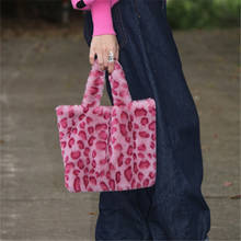 Bolso cruzado de lujo con diseño de leopardo para mujer, bandolera de piel rosa, de felpa, esponjosa, gran oferta, 2020 2024 - compra barato