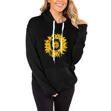 Summer Ladies Fashion Long Sleeve Sunflower Printing Hoodies Female Casual Hoody Tops Streetwear 2024 - buy cheap