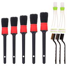 10PCS Car Detailing Brush Natural Boar Hair Cleaning Brushes Wire Brush Auto Detail Tools Dashboard Car-Styling Accessories 2024 - buy cheap