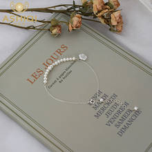 ASHIQI-mini pulsera de perlas de agua dulce de 3-4mm para mujer, de Plata de Ley 925, flores de concha Natural, a la moda 2024 - compra barato