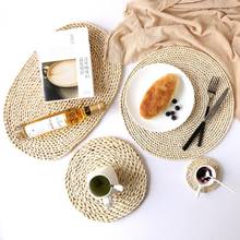 30-40cm 1Pcs Round Rattan Placemats Japanese Style Pot Holder Nature Color Heat Insulation Cup Coasters Kitchen Accessories 2024 - buy cheap