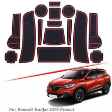 16pcs Car Styling For Renault Kadjar 2015-2020 Latex Gate slot pad Interior Door Groove Mat Non-slip dust Mat Auto Accessories 2024 - buy cheap