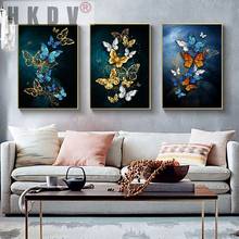 HKDV Abstract Colorful Butterfly Poster Canvas Painting Print Minimalist Wall Art Sofa Decorative Picture Modern For Home Decor 2024 - buy cheap