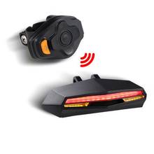 Luz usb recarregável de bicicleta, luz led de aviso, luzes traseiras com controle remoto inteligente para ciclismo, lâmpada para seta