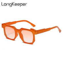 Длинные Хранитель нерегулярные солнцезащитные очки с квадратными линзами с женские модные оранжевые градиентные солнцезащитные очки женские оттенки солнцезащитные очки ретро UV400 Gafas 2024 - купить недорого