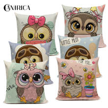 CANIRICA Owl Cushion Cover Sofa Pillow Cover Home Decor Cartoon Decorative Pillows For Living Room Housse De Coussin Custom 2024 - buy cheap
