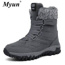 Tamanho grande 39-46 novo inverno botas masculinas de pelúcia quente tornozelo botas de neve de couro à prova dwaterproof água ao ar livre botas de deserto bota militar 2024 - compre barato