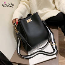 HISUELY Hot Sale New Women PU Leather Handbags Fashion Designer Black Bucket Vintage Shoulder Bags Messenger Bag High Quality 2024 - buy cheap