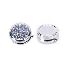 1Pc Advantageous Container Medicine Case Small Cases Metal Round Silver Tablet Pill Boxes Holder Effective Use Of Space 2024 - buy cheap