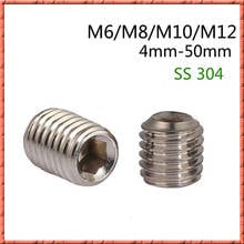 20-200pcs/lot M6/M8/M10/M12 Stainless steel din916 Hex Hexagon Socket Allen Cup Point Grub Screw Set Bolt 2024 - buy cheap