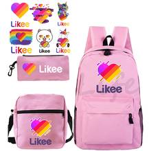 3pcs / Set Likee Backpack for Girls Boys Laptop Travel Backpacks Students School Bags Likee Video App Shoulder Bags Pencil Bag 2024 - buy cheap