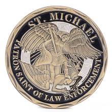 New 1PCS Michael Police Officer Badge Patron Saint Commemorative Challenge Coin Art Gifts 2024 - buy cheap