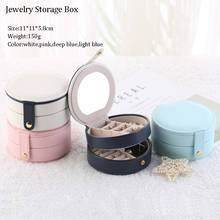 Top Sell Fresh And Simple Portable Jewelry Box With Makeup Mirror Necklaces Earrings Ring Multi-function Jewellery Storage Box 2024 - buy cheap