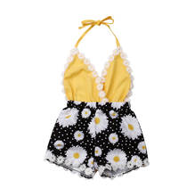 2019 bebê verão roupas recém-nascidos da criança da menina do bebê irmã conjuntos de correspondência macacão vestido renda retalhos sunflower outfit 2024 - compre barato