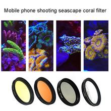 Top Deals Aquarium Smartphone Camera Lens Filter 4 in 1 Kit Yellow Orange Lens Filter for Coral Reef Aquarium Photography 2024 - buy cheap