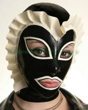 Latex Mask Rubber Hood with White Lace Cosplay costumes Custom Made 2024 - buy cheap