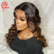 Experis-peruca lace front hd 5.5x4.5, cabelo humano, brasileiro, ombré, com base de seda 2024 - compre barato