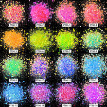 Lantejoulas holográficas para unhas 50g, decoração holográfica de unhas, com brilho, lantejoulas hexágonas, flocos de lantejoulas e glitter 2024 - compre barato