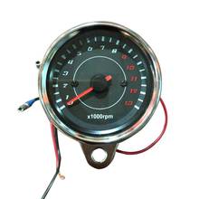 Tacômetro universal para motocicleta, 12v, com luz de fundo led, 13k rpm, deslocamento, digital, medidor de óleo, combustível, para motos 2024 - compre barato