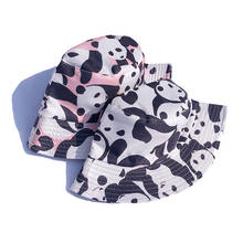 New Spring Children Bucket Hats Panda Printed Casual Kids Fisherman Hats Can Wear Two Sides Pure color baby fisherman Hat 2024 - buy cheap