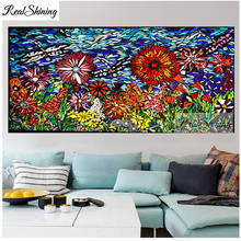 diy diamond painting Starry Sky Colorful Flowers mosaic crystal painting full square round diamond embroidery T40 2024 - buy cheap