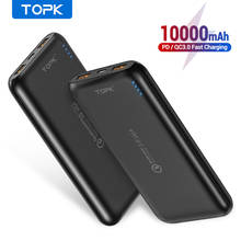 Портативное зарядное устройство TOPK, 10000 мАч, USB Type-A/ Type-C, 290 г 2024 - купить недорого