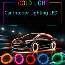 Tira de luces LED para Interior de coche, iluminación decorativa de 1M/2M/3M/5M, tubo de cuerda de alambre, luz de neón Flexible con unidad de cigarrillo 2024 - compra barato