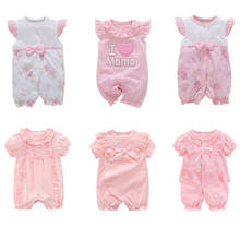 100% COTTON New Born Baby Girl Rompers Summer Baby Girl Clothes 0 3 6 9 Months Pink Princess Infant Rompers Toddler Clothing 2024 - buy cheap