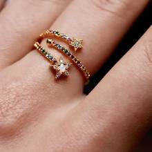 Женское кольцо с радугой, модное разноцветное кольцо с кубическим цирконием и белым огненным опалом, 2019 2024 - купить недорого