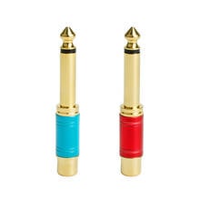 2PC 6.35mm Audio Connector Jack Plug 1/4'' Male To RCA Audio Cable Adapter Female Gold-plated Plug For Guitar Amplifier Mixer 2024 - buy cheap