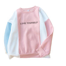 Love yourself moletom com capuz bangtan, moletom casual de rua coreano, com gola redonda, de ombro, feminino 2024 - compre barato