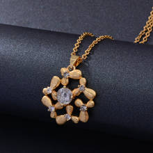 Fashion New Flower women gold color necklaces pendant chain Giving girl Friend gifts Party wear Jewelry 2024 - buy cheap