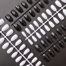 4 Sets Full Cover Nail Tips Short Coffin Fake Nails Black and White Ballet Ballerina False Nail Tips Acrylic Press On Nails 2024 - buy cheap