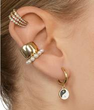 1 piece no piercing clip on earrings gold silver color fresh sea pearl beaded round circle ear cuff fashion trendy jewelry 2024 - buy cheap