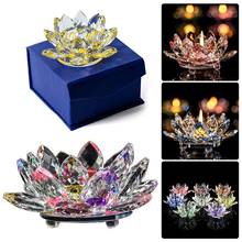 7 Colors Crystal Glass Lotus Flower Candle Tea Light Holder Buddhist Candle 2024 - buy cheap