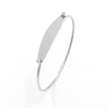 100% pulseira em branco de aço inoxidável para a placa de metal gravada bangles personalizado 60mm/65mm espelho polido atacado 5 pçs 2024 - compre barato