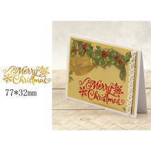 Placas de lámina de copos de nieve con palabras artísticas, Feliz Navidad, para álbum de recortes, tarjetas de papel DIY, manualidades, nuevo 2019 2024 - compra barato