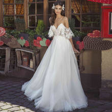 Charming Spaghetti Straps A-line Wedding Dresses Backless Bride Dress Vestido de Novia Custom Made Bridal Gown 2024 - buy cheap