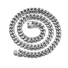 Hebilla de garra de dragón de Color plata y acero inoxidable para hombre y mujer, cadena cubana Miami Curb, adornos, pulsera, joyería, 7-40 ", 10mm 2024 - compra barato