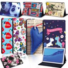 Tablet Cover Case for Huawei MediaPad T3 8.0"/T3 10 9.6"/T5 10 10.1"/M5 Lite 10.1"/M5 10.8" PU Leather Old Image Print Pattern 2024 - buy cheap