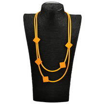UKEBAY New Orange Choker Necklaces For Women Sweater Chains Wood Necklace Jewelry Gothic Accessories Rubber Jewellery Collar 2024 - buy cheap